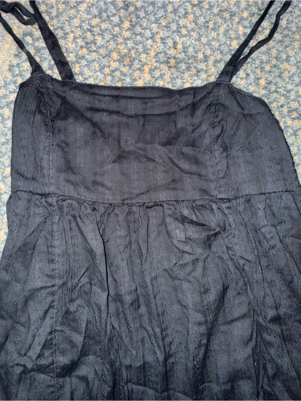 Old Navy Black Pointelle Maxi Dress with Pockets